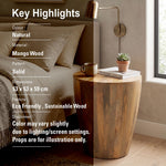 Zenn Solid Wood Side Table - Natural