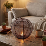 Metal Wire Lantern - Brown