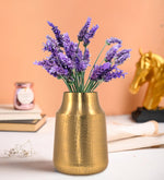 Iron Metal Shiny Gold Hammered Flower vase for Home Décor