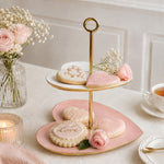 2 Tier Heart Shaped Metal Cake Stand - Multi