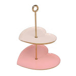 2 Tier Heart Shaped Metal Cake Stand - Multi