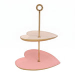 2 Tier Heart Shaped Metal Cake Stand - Multi