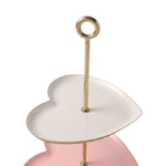 2 Tier Heart Shaped Metal Cake Stand - Multi