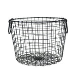 Metal Storage Basket, Round - Black