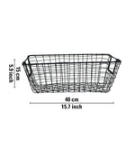 Metal Storage Basket, Rectangle - Black