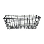 Handcrafted Black Iron  Basket - Rectangular