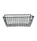 Metal Storage Basket, Rectangle - Black