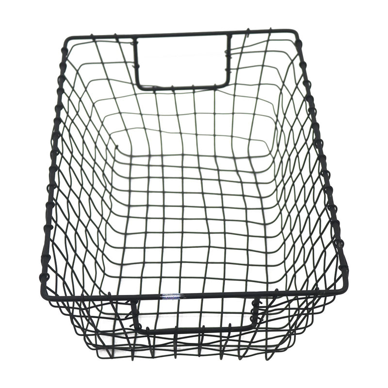 Handcrafted Black Iron  Basket - Rectangular