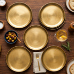 Metal Charger Plates, Set Of 6 - Gold