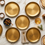 Metal Charger Plates, Set Of 6 - Gold