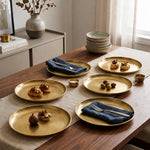 Metal Charger Plates, Set Of 6 - Gold