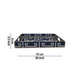 Aven Metal Serving Tray - Blue