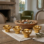 Metal Tealight Holder, Set Of 4 - Gold