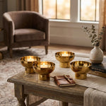 Metal Tealight Holder, Set Of 4 - Gold