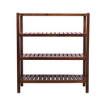 Wooden Storage Rack With 3 Shelves, Large - Walnut