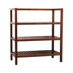 Wooden Storage Rack With 3 Shelves, Large - Walnut