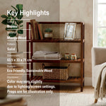 Wooden Storage Rack With 3 Shelves, Large - Walnut