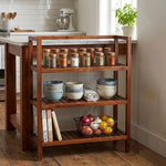 Wooden Storage Rack With 3 Shelves, Large - Walnut