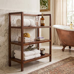 Wooden Storage Rack With 3 Shelves, Large - Walnut