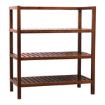 Wooden Storage Rack With 3 Shelves, Large - Walnut
