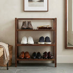 Wooden Storage Rack With 3 Shelves, Large - Walnut