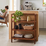 Wooden Storage Rack With 3 Shelves, Large - Walnut