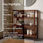 Wooden Storage Rack With 3 Shelves, Large - Walnut