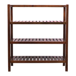 Wooden Storage Rack With 3 Shelves, Large - Walnut