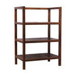 Wooden Storage Rack With 3 Shelves, Medium - Walnut
