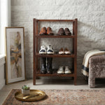 Wooden Storage Rack With 3 Shelves, Medium - Walnut