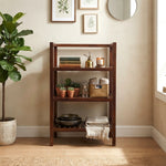Wooden Storage Rack With 3 Shelves, Medium - Walnut