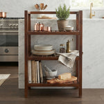 Wooden Storage Rack With 3 Shelves, Medium - Walnut