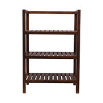 Wooden Storage Rack With 3 Shelves, Medium - Walnut