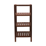 Wooden Storage Rack With 3 Shelves, Small - Walnut