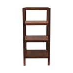 Wooden Storage Rack With 3 Shelves, Small - Walnut