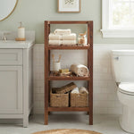 Wooden Storage Rack With 3 Shelves, Small - Walnut