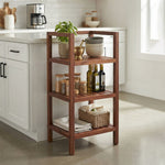 Wooden Storage Rack With 3 Shelves, Small - Walnut