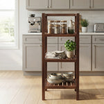 Wooden Storage Rack With 3 Shelves, Small - Walnut