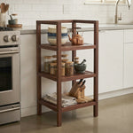 Wooden Storage Rack With 3 Shelves, Small - Walnut
