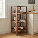 Wooden Storage Rack With 3 Shelves, Small - Walnut