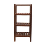 Wooden Storage Rack With 3 Shelves, Small - Walnut