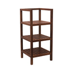 Wooden Storage Rack With 3 Shelves, Small - Walnut