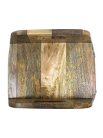 Mango Wood Foldable 3-Step Wide Anti Slip Ladder-Natural