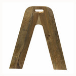 Mango Wood Foldable 3-Step Wide Anti Slip Ladder-Natural