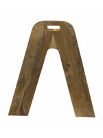 Mango Wood Foldable 3-Step Wide Anti Slip Ladder-Natural