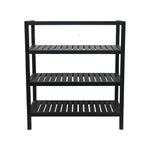 Wooden Storage Rack With 3 Shelves, Large - Black