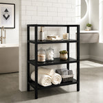 Wooden Storage Rack With 3 Shelves, Large - Black