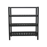 Wooden Storage Rack With 3 Shelves, Large - Black