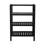 Wooden Storage Rack With 3 Shelves, Medium - Black