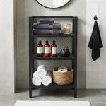Wooden Storage Rack With 3 Shelves, Medium - Black